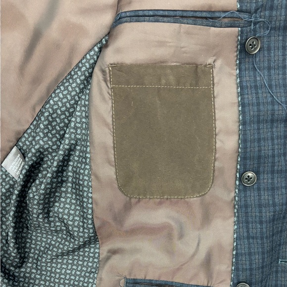 Johnston & Murphy Dark Blue Plaid Blazer - Picture 8 of 9